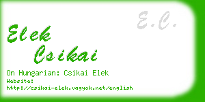 elek csikai business card